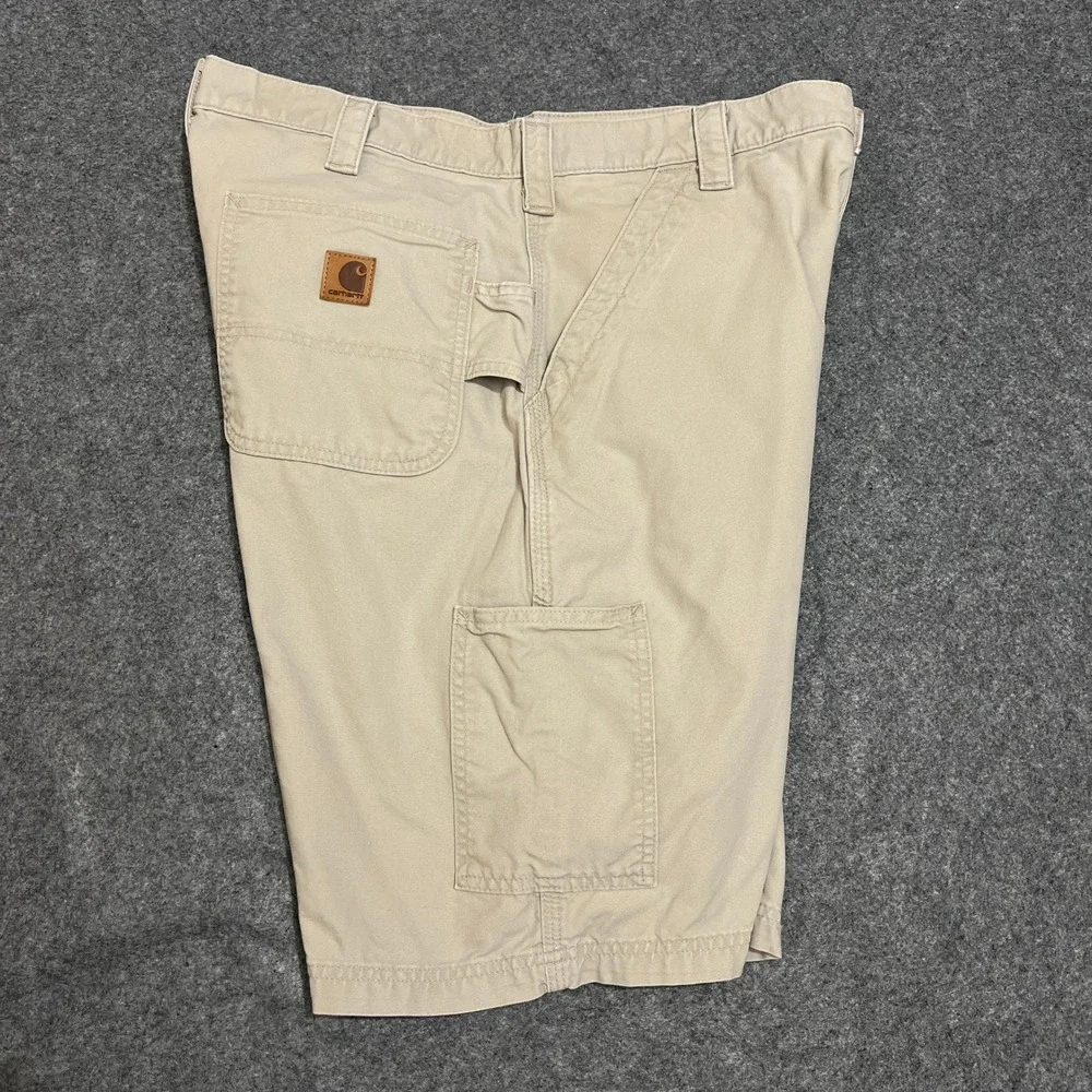 Carhartt B147 Loose Fit Canvas Carpenter Shorts Tan Khaki Men's Size 36 Workwear